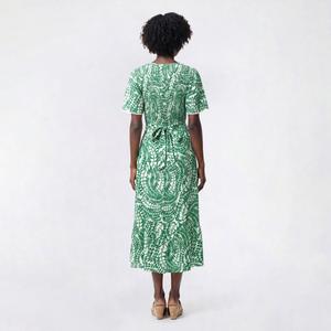 Womens Luxology Flutter Sleeve Vine Tie Waist A-Line Dress alternate view